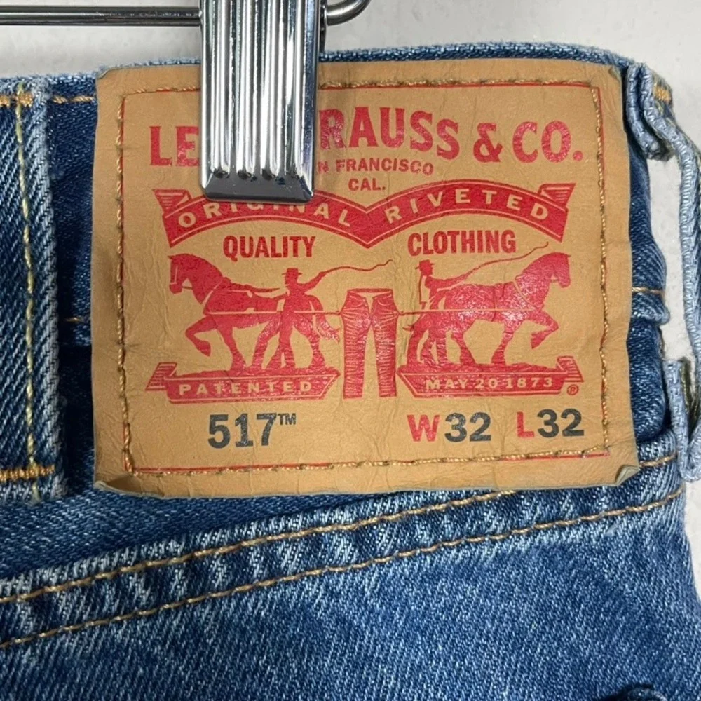 Levi's 517 Bootcut Jeans Mens 32x32 Blue Cotton Denim Medium Wash Western Cowboy